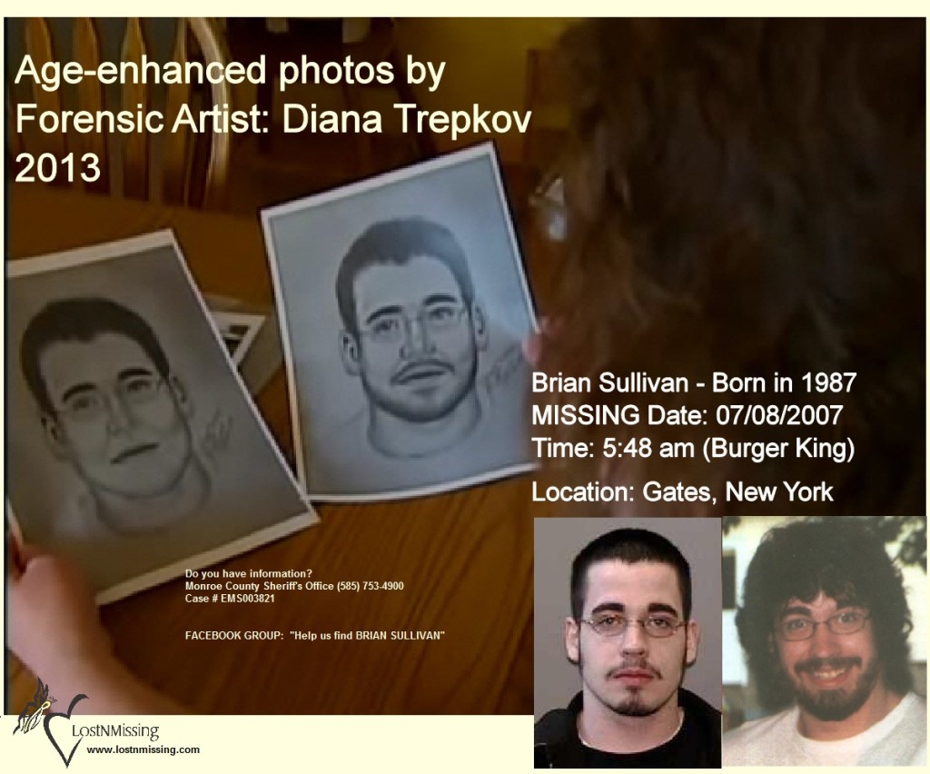 Brian Sullivan - AGE ENHANCED PHOTO- Missing since 2007, Gates, NY  