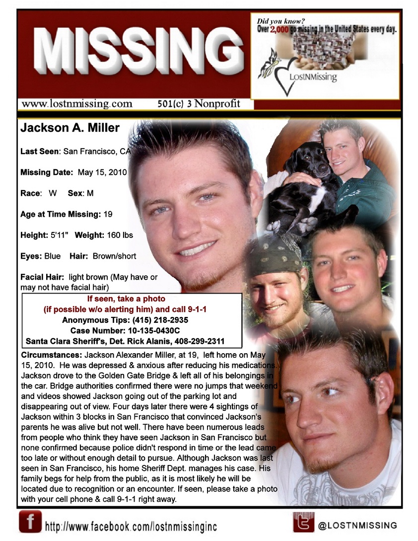 Jackson Alexander Miller missing since 2010 - San Francisco CA
