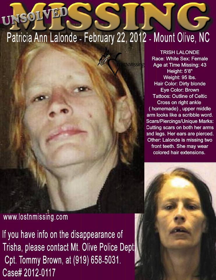Patricia Lalonde MISSING Feb 22, 2012 - Mount Olive NC
