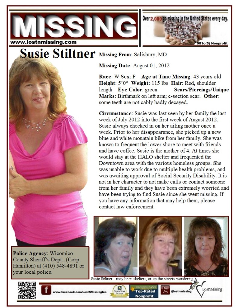 Susie Stiltner Missing - MD