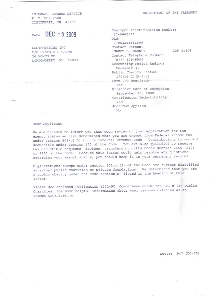 501c3 Confirmation Approval Letter 501c3-confirmation-approval-letter