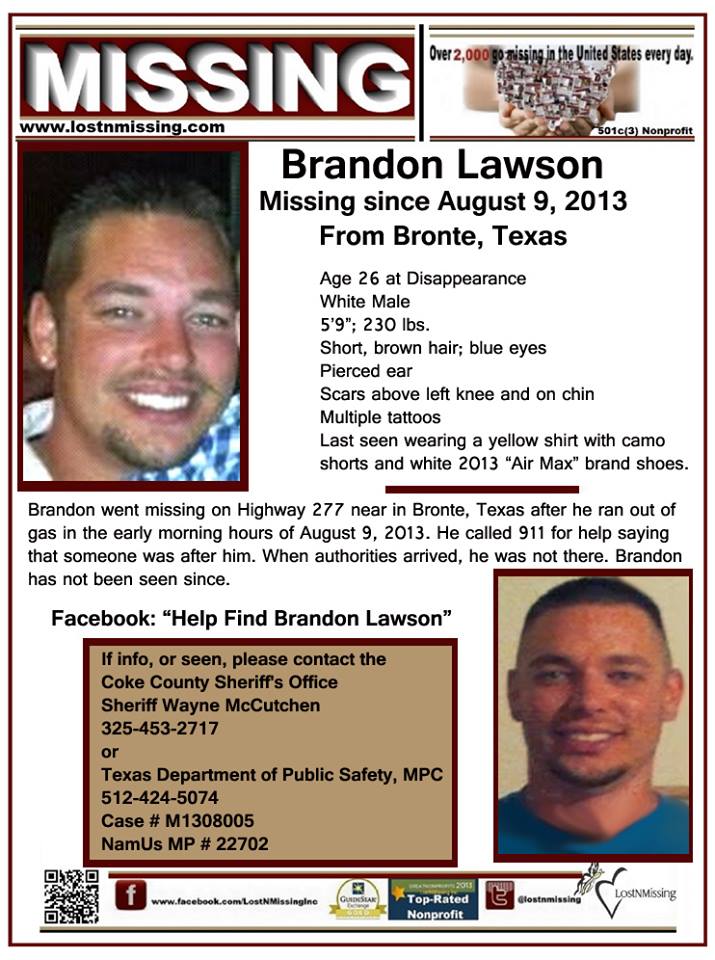 Missing Brandon Lawson