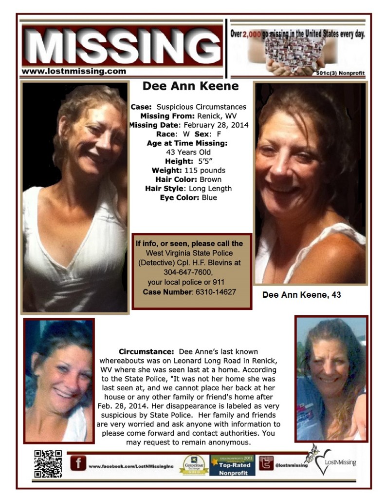 Dee Ann Keene MISSING - WV - Feb 28 2014