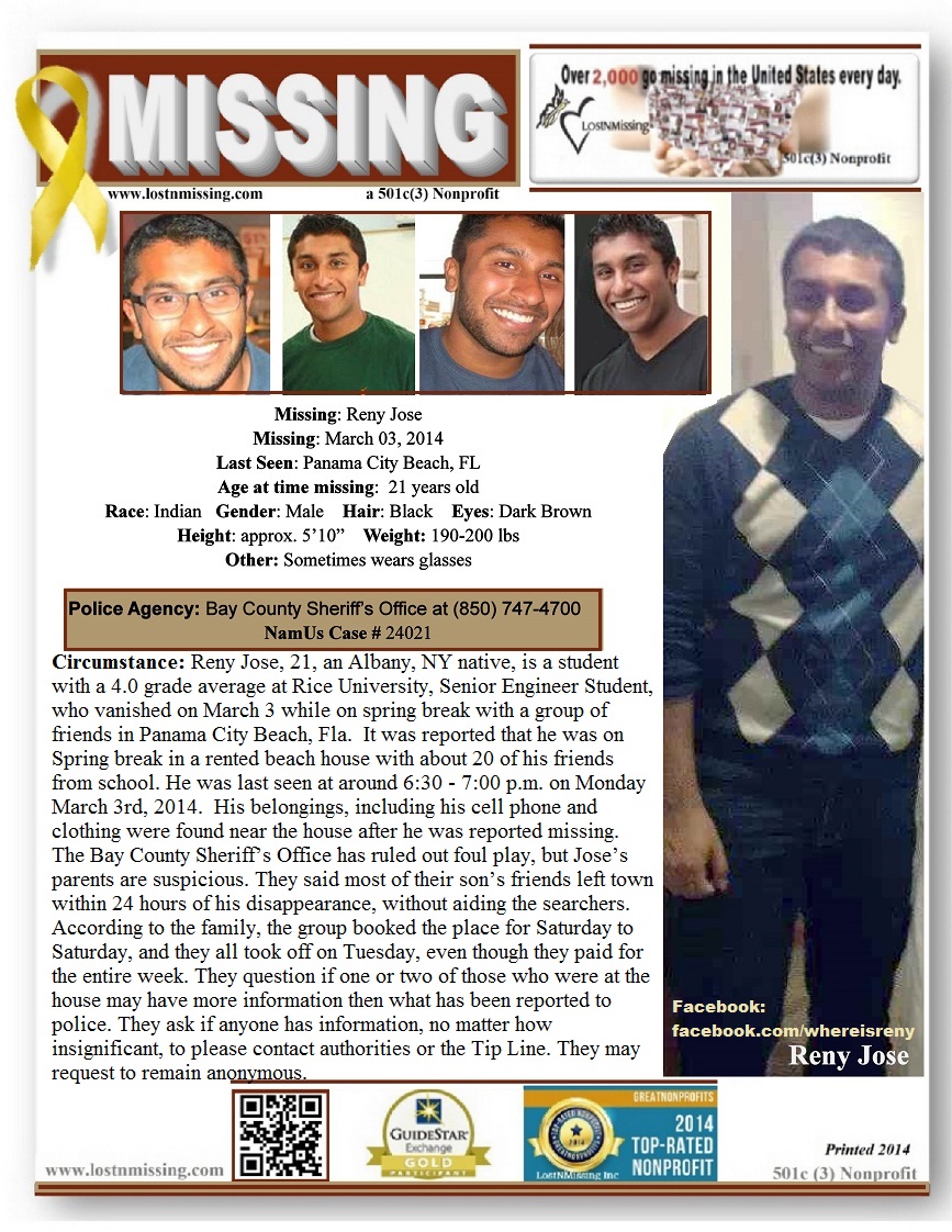 Reny Jose 21 - Missing - FL - March2014