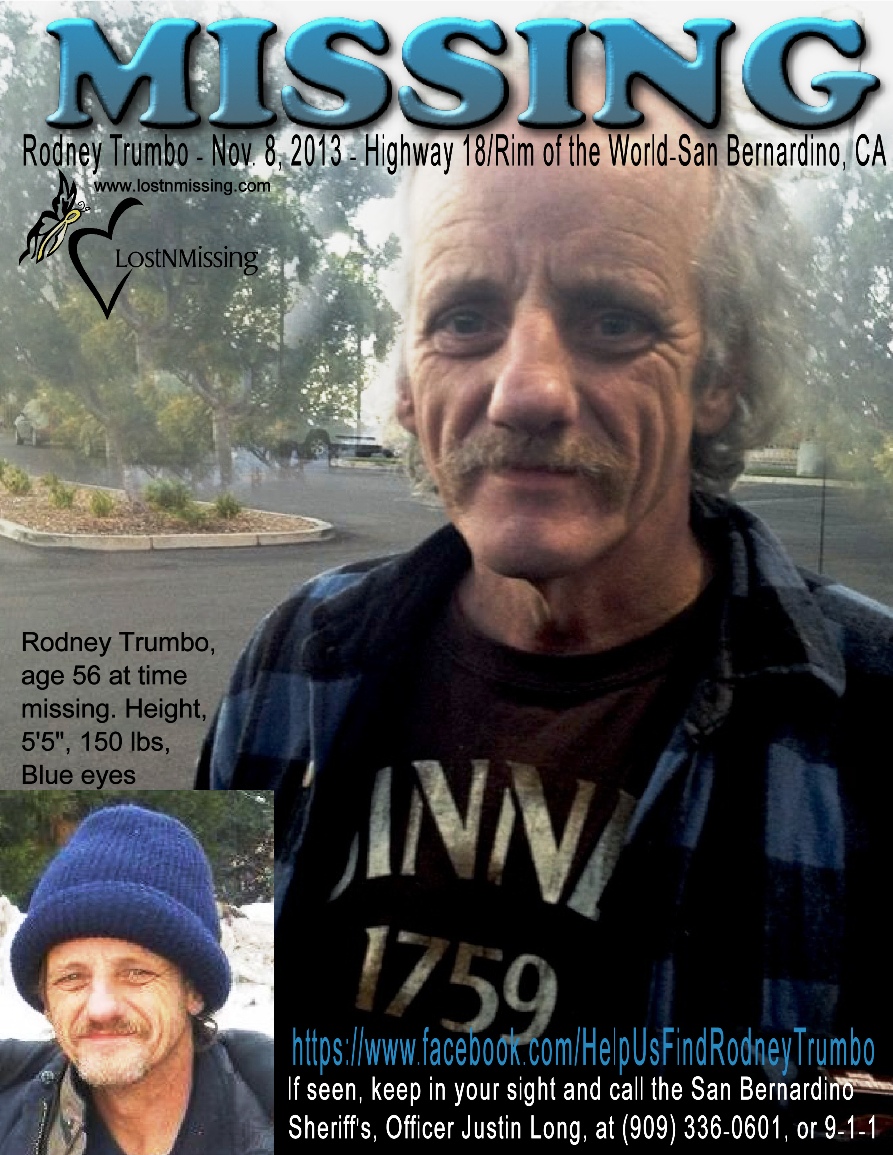 Rodney Trumbo Missing Nov 8 2013 - San Bernardino CA