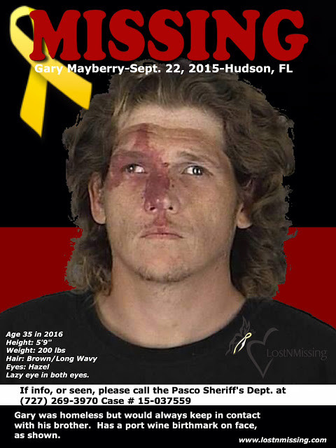 Gary Mayberry Missing Sept 22 2015 - Hudson, FL