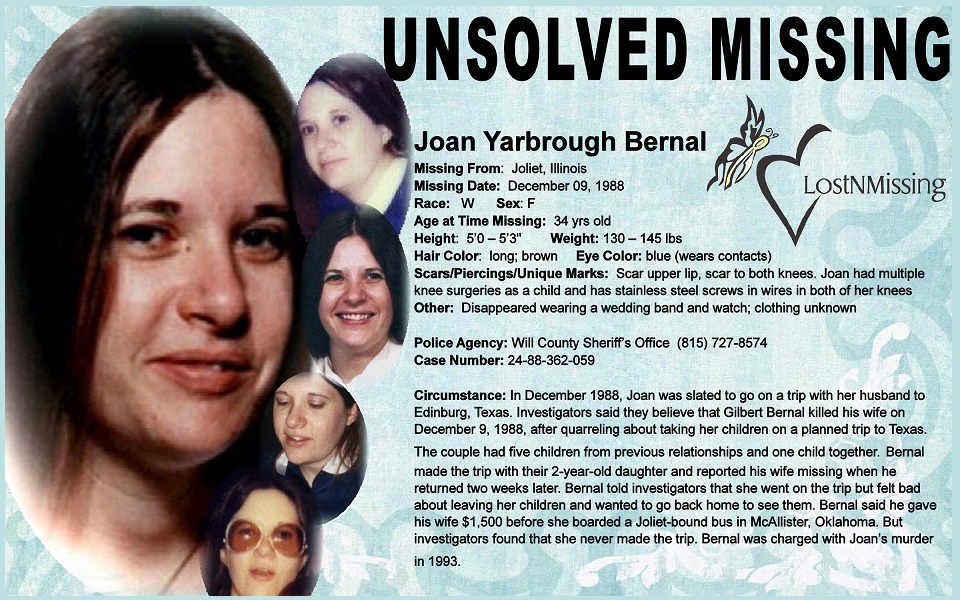 Joan Bernal - UNSOLVED MISSING - 09December1988 - Joliet ...