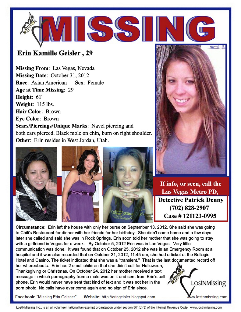 Erin Geisler 29 - MISSING - Las Vegas NV - Oct 2012