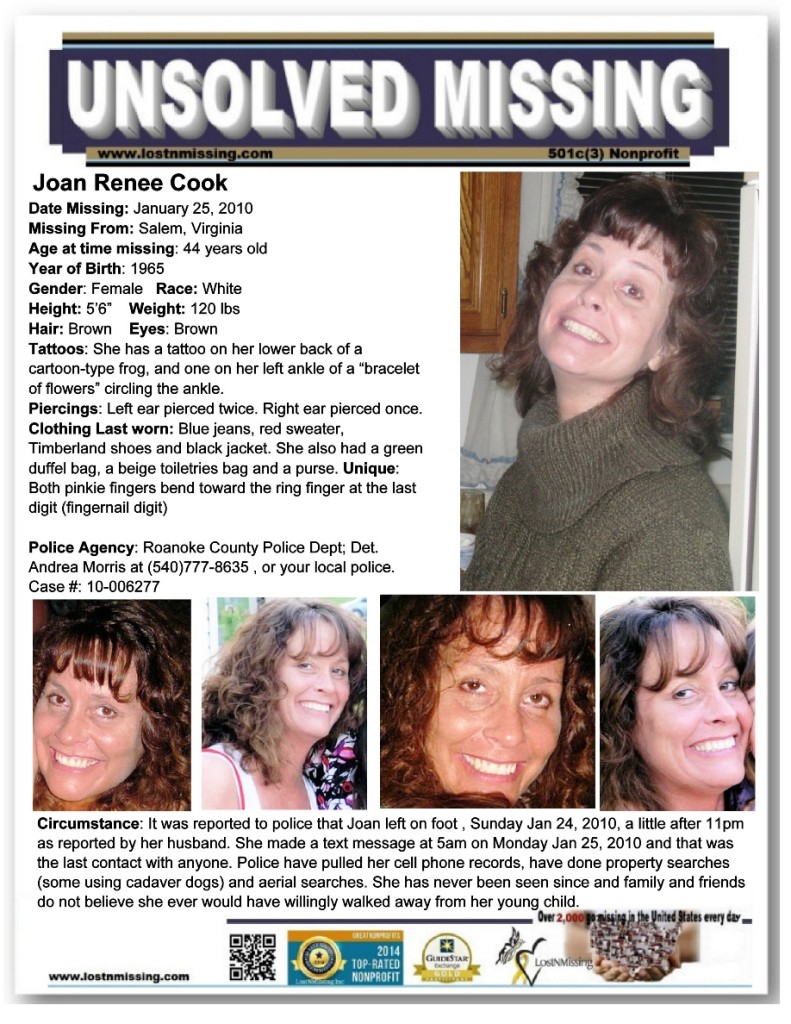 Joan Renee Cook- Missing