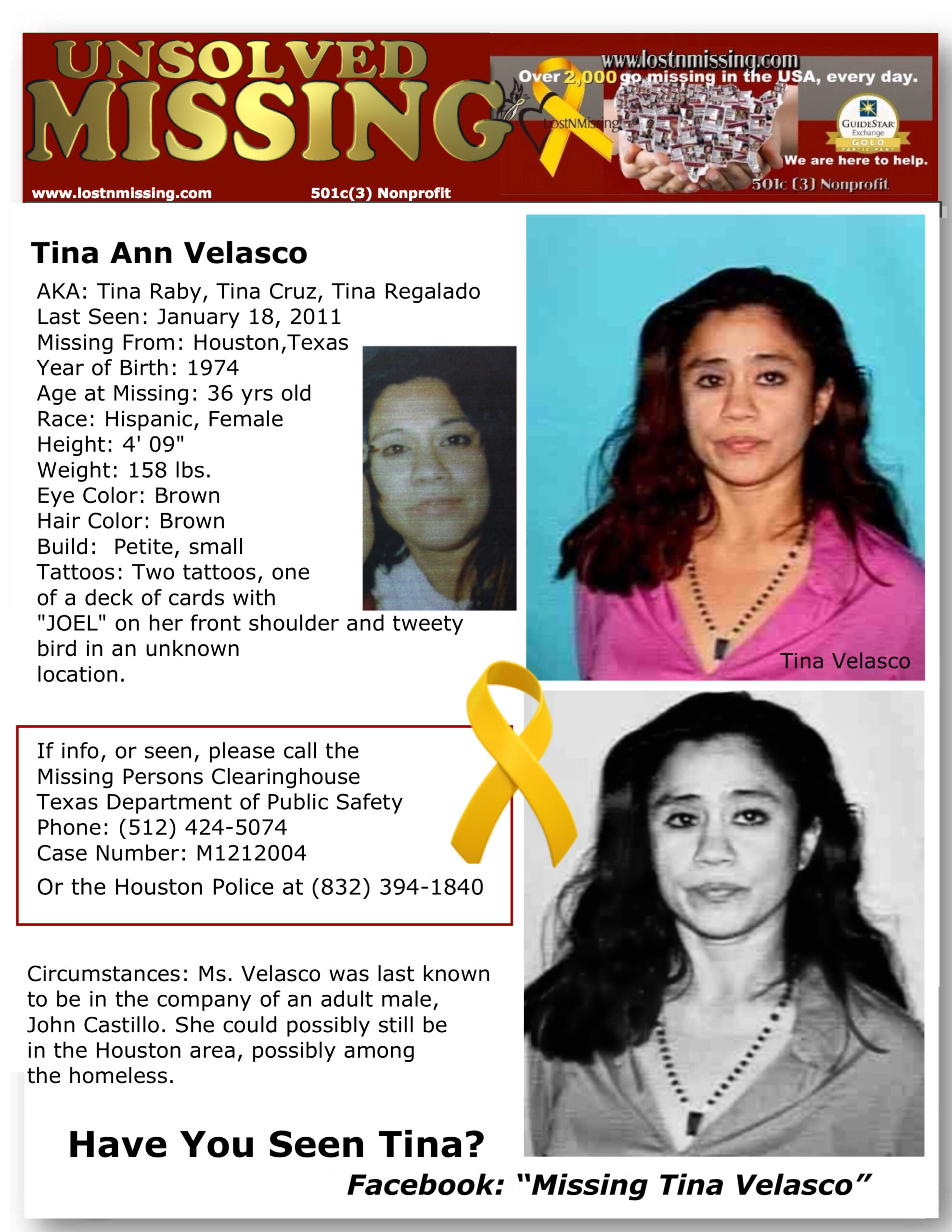 Tina Ann Velasco – Jan. 18, 2011 – Houston, TX